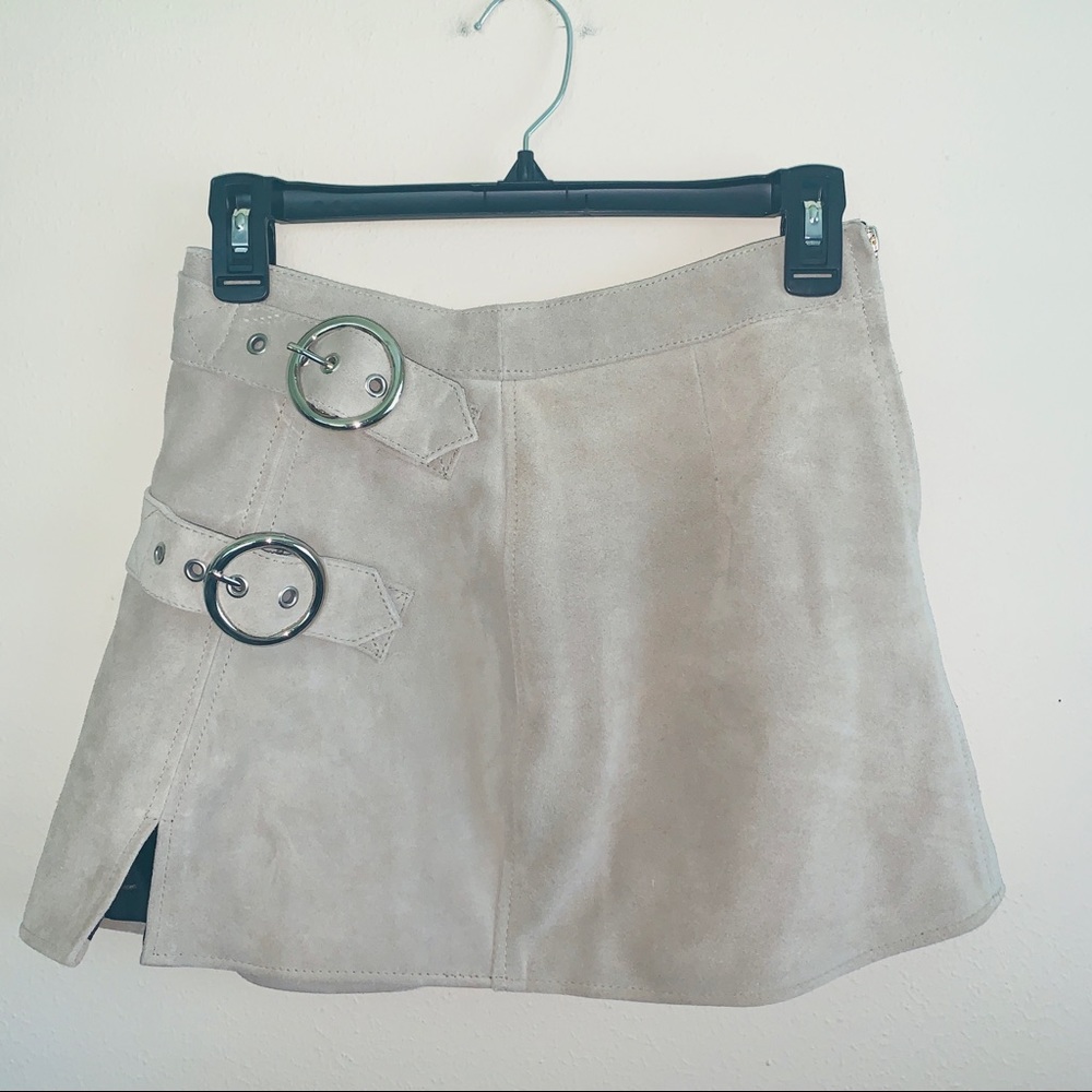 Free People Understated Leather Buckle Skirt - Picture 2 of 6